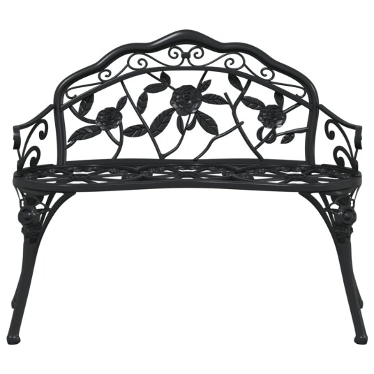 vidaXL Hagebenk 100 cm støpt aluminium svart vidaXL Hagebenk 100 cm støpt aluminium svart