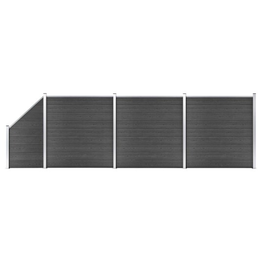 vidaXL Gjerdepanelsett WPC 619x105 186 cm svart vidaXL Gjerdepanelsett WPC 619x105 186 cm svart