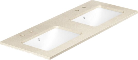 Gustavsberg Ducentic Benkeplate Beige Royal / 120cm Dobbel 2 Hull for Kran Gustavsberg Ducentic Benkeplate Beige Royal / 120cm Dobbel 2 Hull for Kran