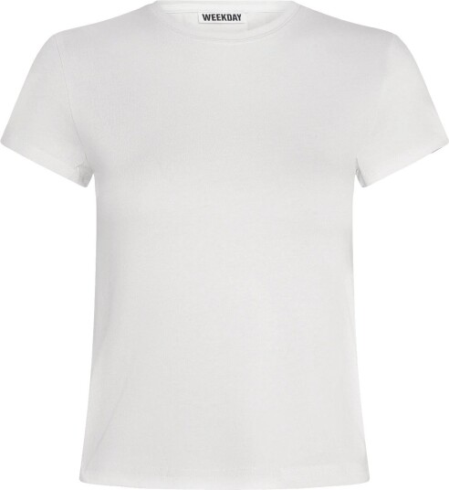 Weekday Slim Short Sleeved Cotton T Shirt WHITE XL