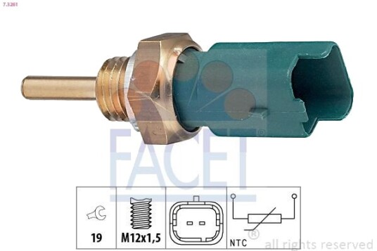 Sensor, motortemperatur FACET 7.3261
