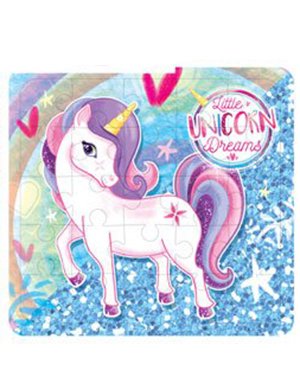 Crosswear Fargerikt Unicorn Mini Puslespill 25 Biter