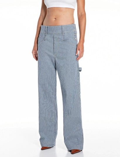 Replay Trousers Wide Leg Navy 27 Replay Trousers Wide Leg Navy 27