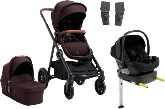 Beemoo Pro Multi 2 Duovogn inkl Route i-Size Babybilstol & Base Espresso Brown/Black Stone