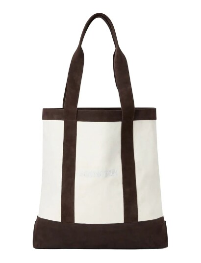Lexington Clothing Contrast Suede Canvas Shopper Cream ONE SIZE