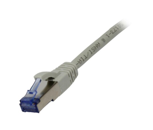 SYNERGY Patchkabel RJ45, CAT6A 500Mhz, 1,0m, grau, S-STP(S/FTP),  Komponent getestet, AWG26, Synergy 21