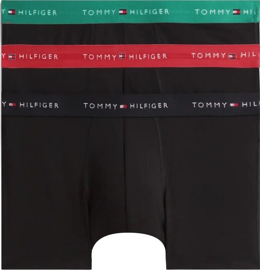 Tommy Hilfiger 3P Trunk Wb B ALASKAN GREEN MED RED BLACK XXL