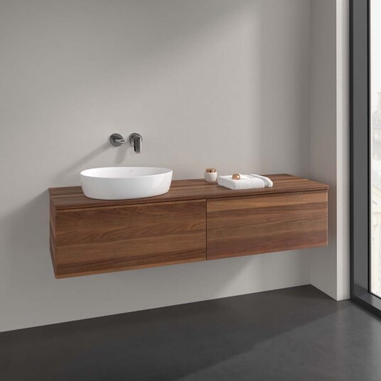 Villeroy & Boch Antao Servantskap med 2 skuffer 160x50x36 cm m/lys Valnøtt