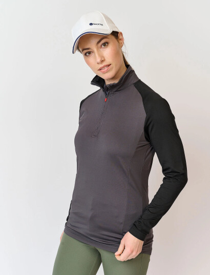 BACKTEE Ladies Zipneck Baselayer - Grey - L
