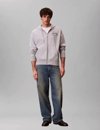 Calvin Klein Jeans Ls Premium Terry Calvin Collegia Grey M