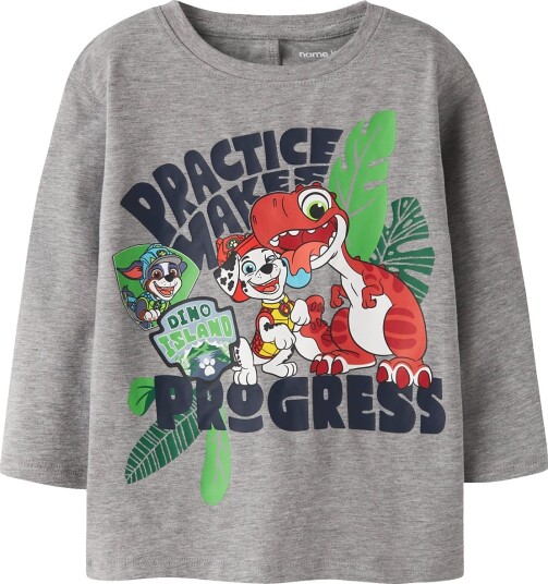 Name It Nmmjik Paw Ls Nreg Top Box Noos Cplgm Grey 110
