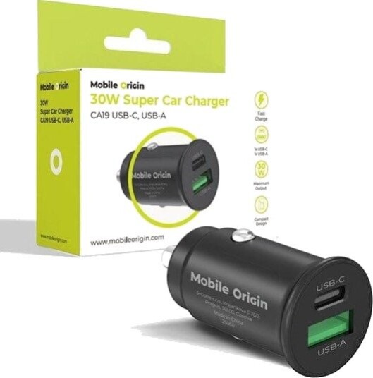 Mobile Origin 30W Super Car Charger CA19 - USB-C - USB-A