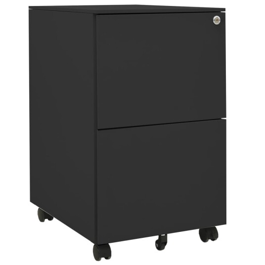  Mobilt arkivskap antrasitt 39x45x67 cm stål