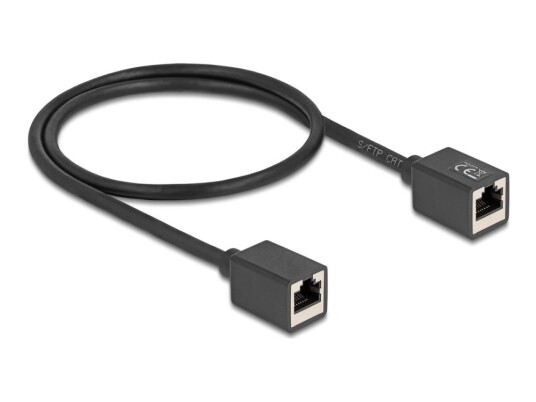 Delock Netzwerk Verlängerungskabel Kupplung Rj45 Buchse Zu Rj45 Buchse Cat.6A S/Ftp 0,5 M Schwarz