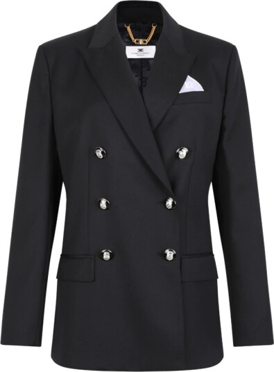 Elisabetta Franchi Dame Jakker Svart L, Elisabetta Franchi Dame Jakker Svart L,