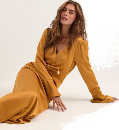 Bubbleroom Occasion Ruched Front Midi Dress