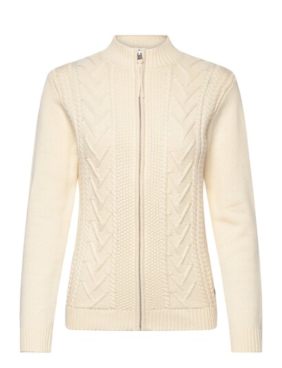 Sebago Cable Knit Zip Sweater Cream M
