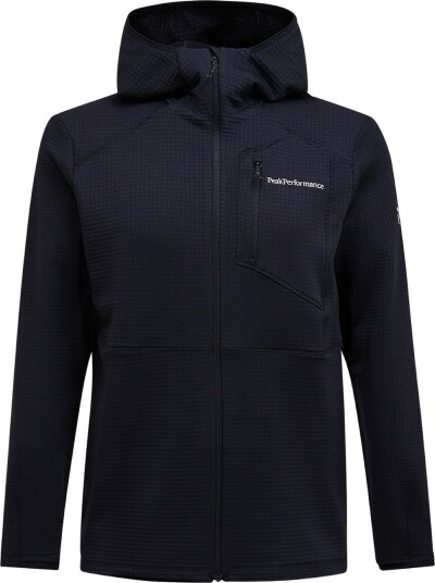 Peak Performance M Trail Polartec Zip Hood Svart Golfgenser herre Black Medium