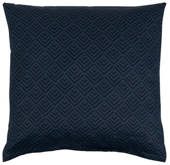 Borg Living Organisk putetrekk - 60x63 cm - Bomullssateng - Square Blue