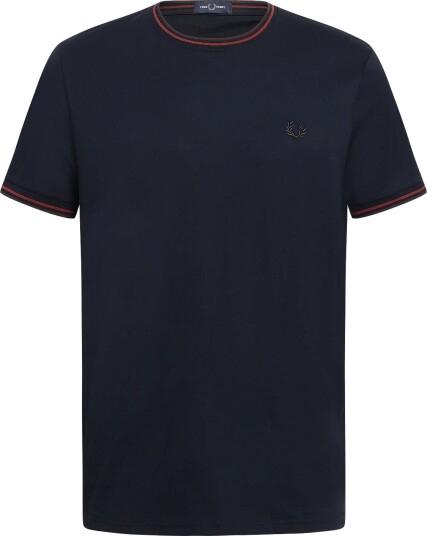 Fred Perry Twin Tipped T Shirt NVY/BRNDY/RCHBRN XL Fred Perry Twin Tipped T Shirt NVY/BRNDY/RCHBRN XL