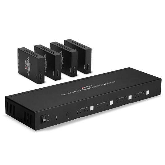 LINDY 70m Cat.6 4x4 HDMI 4K60 Matrix Extender Factory Sealed LINDY 70m Cat.6 4x4 HDMI 4K60 Matrix Extender Factory Sealed
