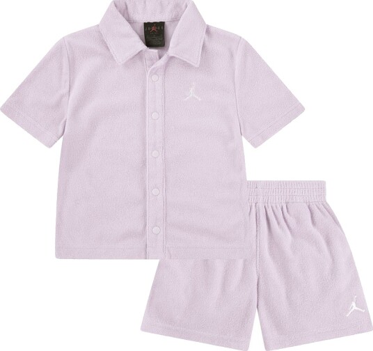 Jordan Shorts Sett   Skjorte/Shorts   Frotté   Doll m. Logo   Jordan   6 7 år 116 122   Shorts   Lilla   116 112