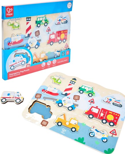 Hape Knottepuslespill Utrykningskjøretøy 10 Brikker