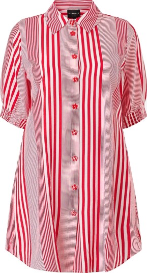 Studio   Skjortekjole sEmilie Shirt With Short Sleeves   Rød
