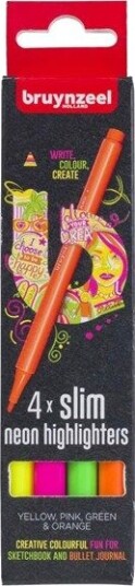 Bruynzeel Neon Highlighter Slim 4-Sett Bruynzeel Neon Highlighter Slim 4-Sett