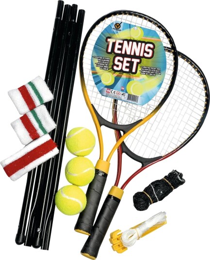 Vini Tennissett med nett - 3 baller 2 racketer