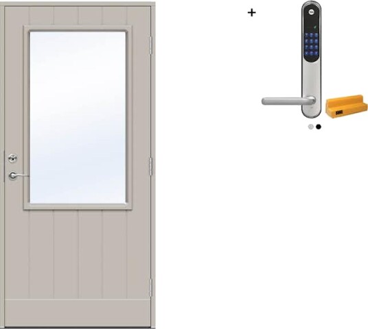 Ytterdør Swedoor Advance-Line Vision Lyra med Yale Doorman Classic Home