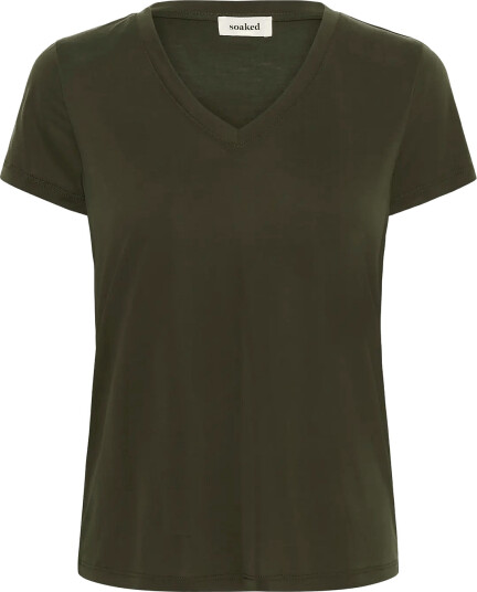 Soaked Slcolumbine V Neck Ss Khaki green XL