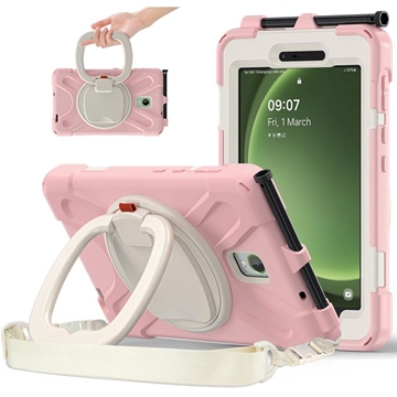 Samsung Galaxy Tab Active5 Heavy Duty 360 Deksel med Håndrem Rosa/Hvit