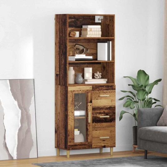  Høyskap Gammelt tre 69,5 x 34 x 180 cm Konstruert tre