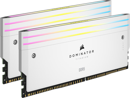 Corsair Dominator Titanium DDR5 Gaming RAM med RGB-belysning - Hvit