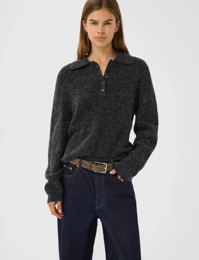 Gestuz Gzalpha Polo Pullover - Grey - XS