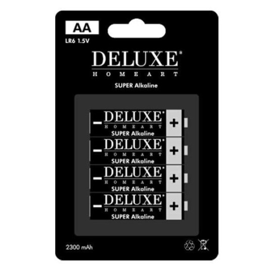 DeluxeHomeart 1,5V AA Batteri 4-pakning - Svart Universale Batterier DeluxeHomeart 1,5V AA Batteri 4-pakning - Svart Universale Batterier