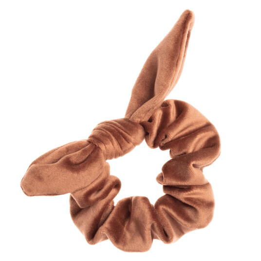 DARK Velvet Scrunchie With Bow Cognaq DARK Velvet Scrunchie With Bow Cognaq