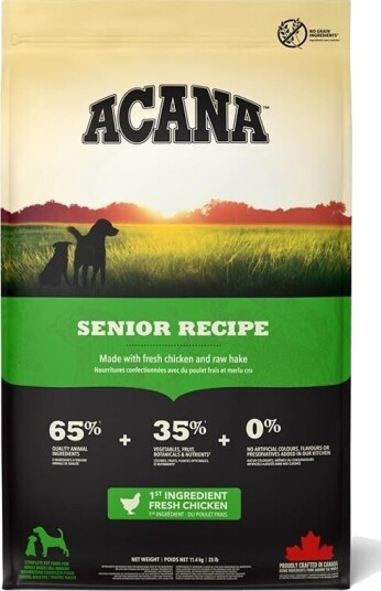 Acana Senior Tørrfôr til Hund 11,4 kg Uten Korn Acana Senior Tørrfôr til Hund 11,4 kg Uten Korn