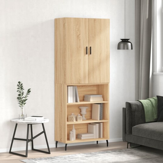 vidaXL Highboard sonoma eik 69,5x34x180 cm konstruert tre 8720845413354