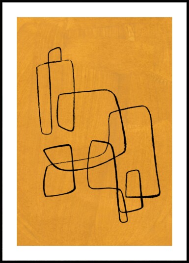Organic Ochre Lines Plakat / 40x50