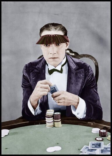 Gambler at Card Table Vintage Plakat Plakat / 40x50cm Gambler at Card Table Vintage Plakat Plakat / 40x50cm
