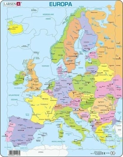 Selecta Play Larsen Jigsaw Puzzle Map Europe 37 pcs. Gulv