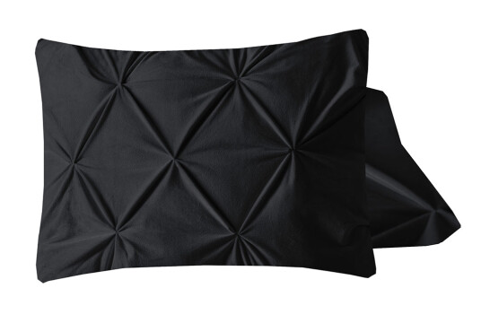 Indusia Design Putetrekk Velvet Pintuck Black 2pk