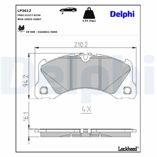 Bremseklosser DELPHI LP3612