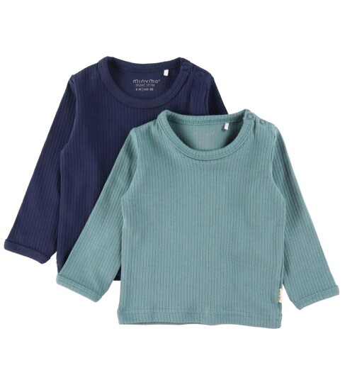 Minymo Langermet skjorte 2-pack Goblin Blue Minymo Langermet skjorte 2-pack Goblin Blue