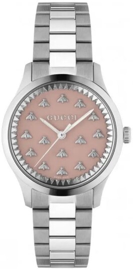 Gucci Dameklokke YA1265033 G Timeless Rosa/Stål Ø32 mm
