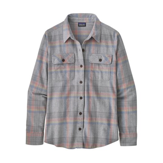 Patagonia  W´S L/S Organic Cotton Mw Fjord Flannel Shirt Dame, Ctgy Currents: Tailored Grey, L
