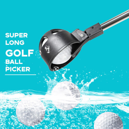 1 rustfritt stål vannteleskopisk golfballhenter med golfballputtergriperverktøy golftilbehør herre golfgave