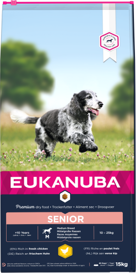 Dog Senior Medium Breed Chicken 15 kg Hund Hundefôr Tørrfôr Eukanuba